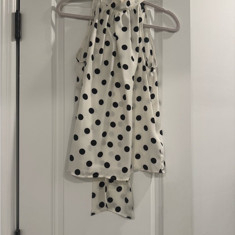 Liverpool Black and White Polka Dot Blouse - Picture 10 of 10
